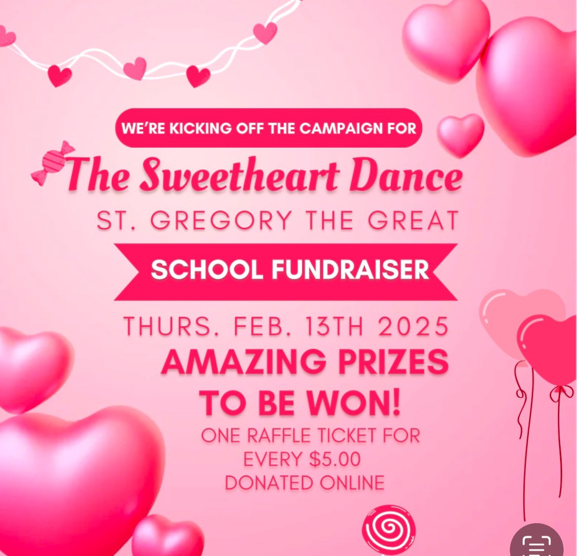 We’re kicking off our Sweetheart Campaign today - this will be our major school fundraiser💰of the year with all proceeds directly supporting our classrooms and the many initiatives happening here at St. Gregory the Great! Stay tuned for more info being sent home later today!💞