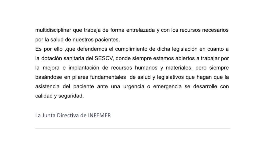 Comunicado Junta directiva Infermers.