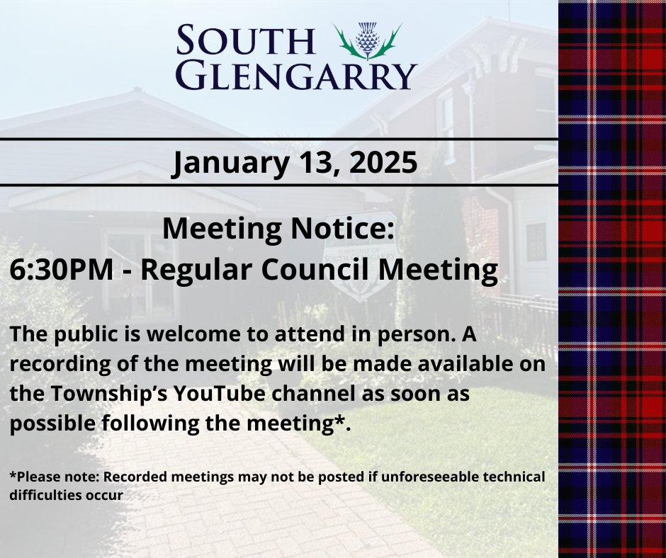 Join us for our Regular Council Meeting tonight at 6:30 pm - southglengarry.com/en/municipal-s…