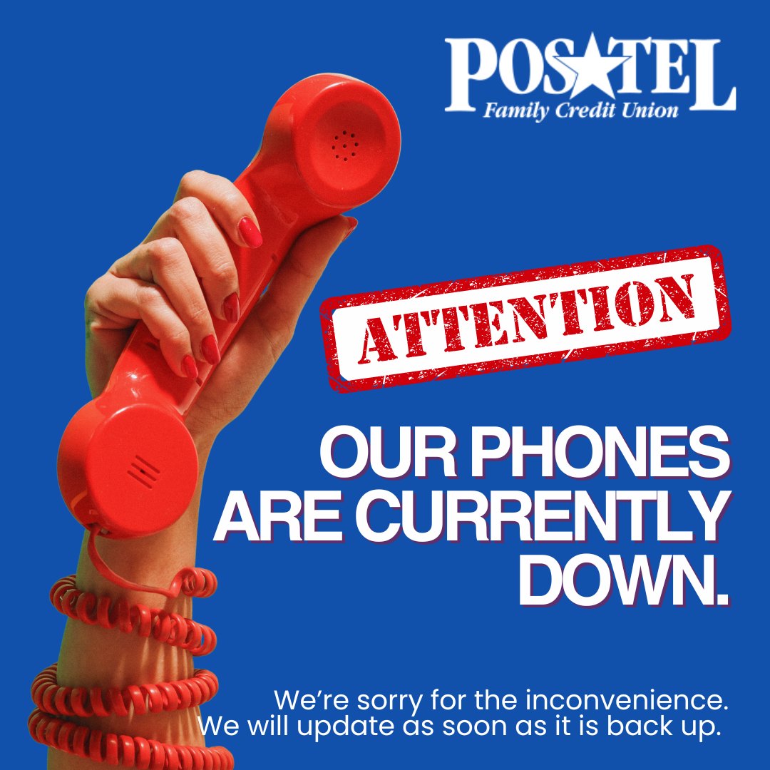 📢 Due to a temporary technical issue, our phone lines are currently down. However, our lobby, drive-thru, and online services are fully operational! We're working to get this resolved ASAP. Thank you for your patience and understanding!