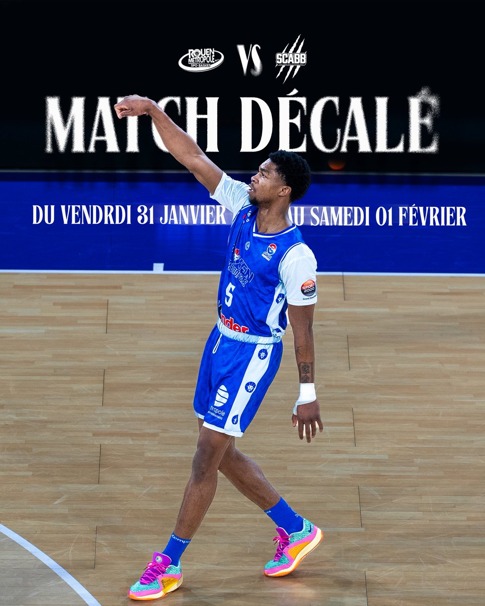 Notre prochain match à domicile est décalé !

Initialement prévu le vendredi 31 janvier, il est décalé au samedi 1er février 2025.

A cette date, nous organiserons les RMB Games avec 3 matchs au programme !

👉Découvrez tous les détails de cet événement : bit.ly/3Cidrrb