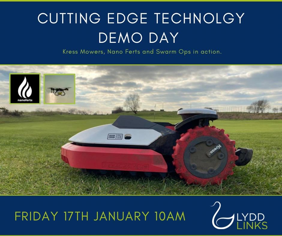 Paul_Larsen_10's tweet photo. Please join us this Friday for an open demo day at Lydd links where ⁦@kress_uk⁩ will be going thru their range of@power tools &amp; robot mowers whilst ⁦@Swarm_Ops⁩ will be spraying by drone &amp; ⁦@nanoferts⁩ will be highlighting their cutting edge technology ☕️ 💬 https://t.co/JU9Fatdxjx