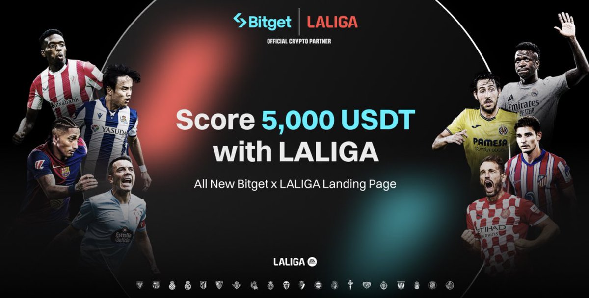 Adabel3621's tweet photo. Ready to win big? 🤩

Join the #BitgetxLALIGA Match Prediction Challenge with @bitgetglobal and share your predictions for this weekend's @LALIGA games to grab your share of 5,000 USDT! 

Why wait? Get started now! 
https://t.co/3R3CmcJfVJ…
#MakeItCount #Football https://t.co/R4yVTzNrIH