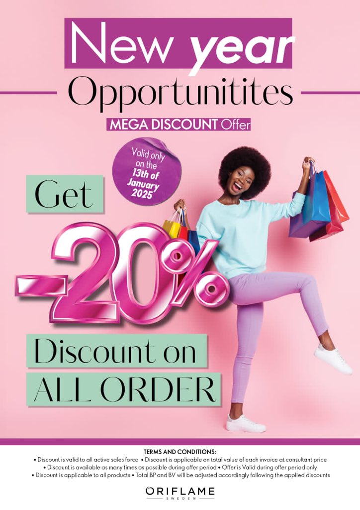 soh_tie's tweet photo. Special offer alert!!!! 

How does extra 20% discount sound to you ?

For every product you order on the oriflame website today,you get it at 43% discount instead of the initial 23% discount!

Hurry!

Offer ends 11:59pm today https://t.co/Hj4Z9M3N1X