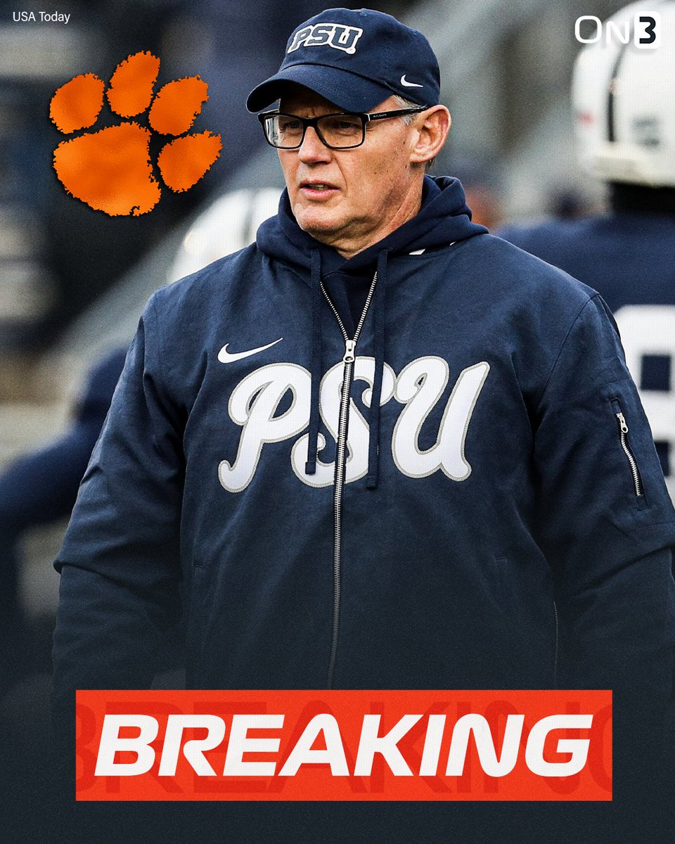 On3 (@on3sports) on Twitter photo BREAKING: Clemson is working to hire Penn State DC Tom Allen as its next defensive coordinator, <a href="/PeteThamel/">Pete Thamel</a> reports👀
on3.com/college/clemso… BREAKING: Clemson is working to hire Penn State DC Tom Allen as its next defensive coordinator, <a href="/PeteThamel/">Pete Thamel</a> reports👀
on3.com/college/clemso…
