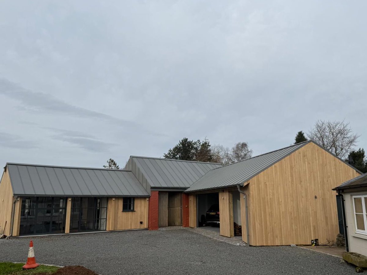 Rheinzink Sky Grey zinc roofing completed under the grey Herefordshire sky 

<a href="/RHEINZINK_DE/">RHEINZINK</a>