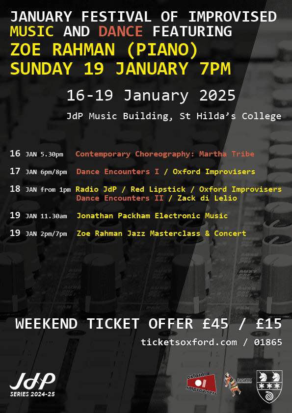 Our January New Music Weekend starts this week!

We begin with:

Contemporary Dance
Martha Tribe: a discussion of choreographic practice
Thursday 16 January, 17:30 

st-hildas.ox.ac.uk/jdp-music-buil…

You can see the full weekend schedule and book tickets here: st-hildas.ox.ac.uk/jdp-music-buil…