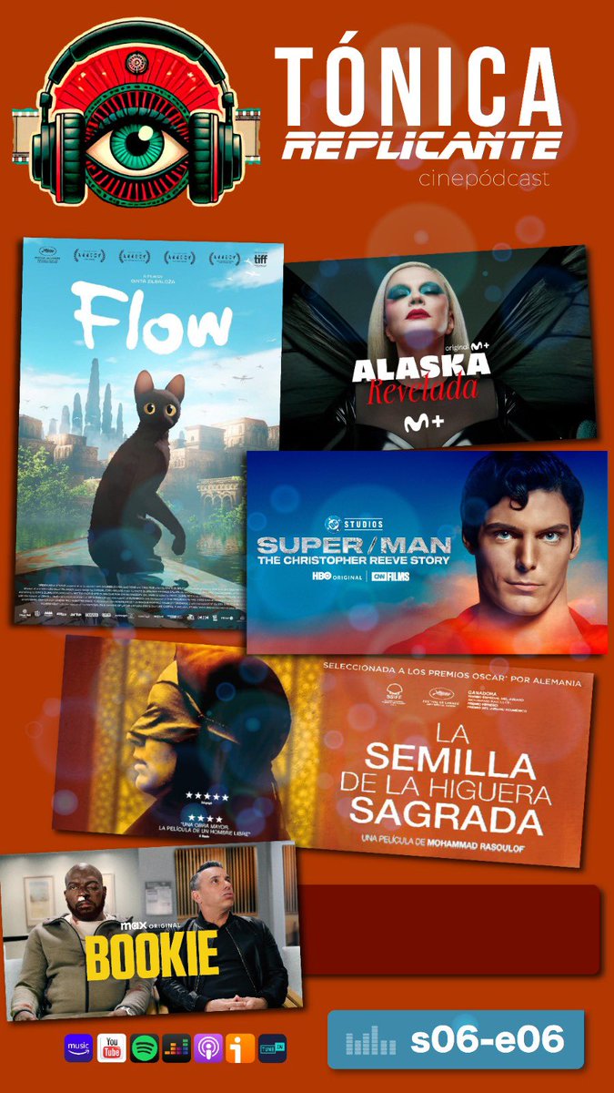 Sinestesia_cine's tweet photo. #Flow #AlaskaRevelada La historia de #ChristopherReeve #Apostando y La Semilla de la Higuera Sagrada, entre otros temas, en este episodio 2 de la 6a temporada de nuestro cinepódcast #TónicaReplicante con @haviwan y @betursus
En todas las plataformas.
https://t.co/GpU4DbTkxl https://t.co/0OnkOlZulg