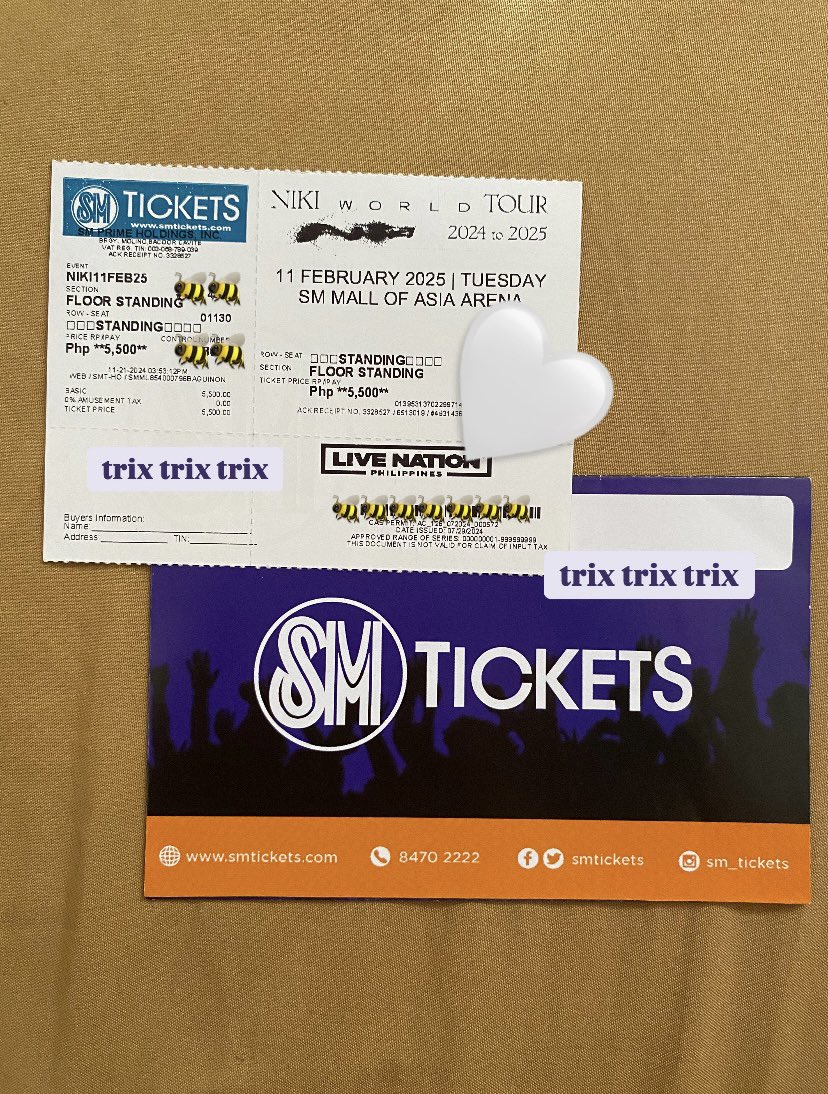 japsilog_'s tweet photo. ✨ WTS LFB ✨

NIKI Buzz World Tour Manila 2025

— (1) Floor Standing Ticket
— Physical Ticket
— Day 1 (Feb 11)
— Can show you pics of me claiming it
— Meetup Available :)
— Purchased during Pre-Sale so Low Queue Number!

RFS: got my desired tix! dm if interested 😊 https://t.co/iYrT4goAOi