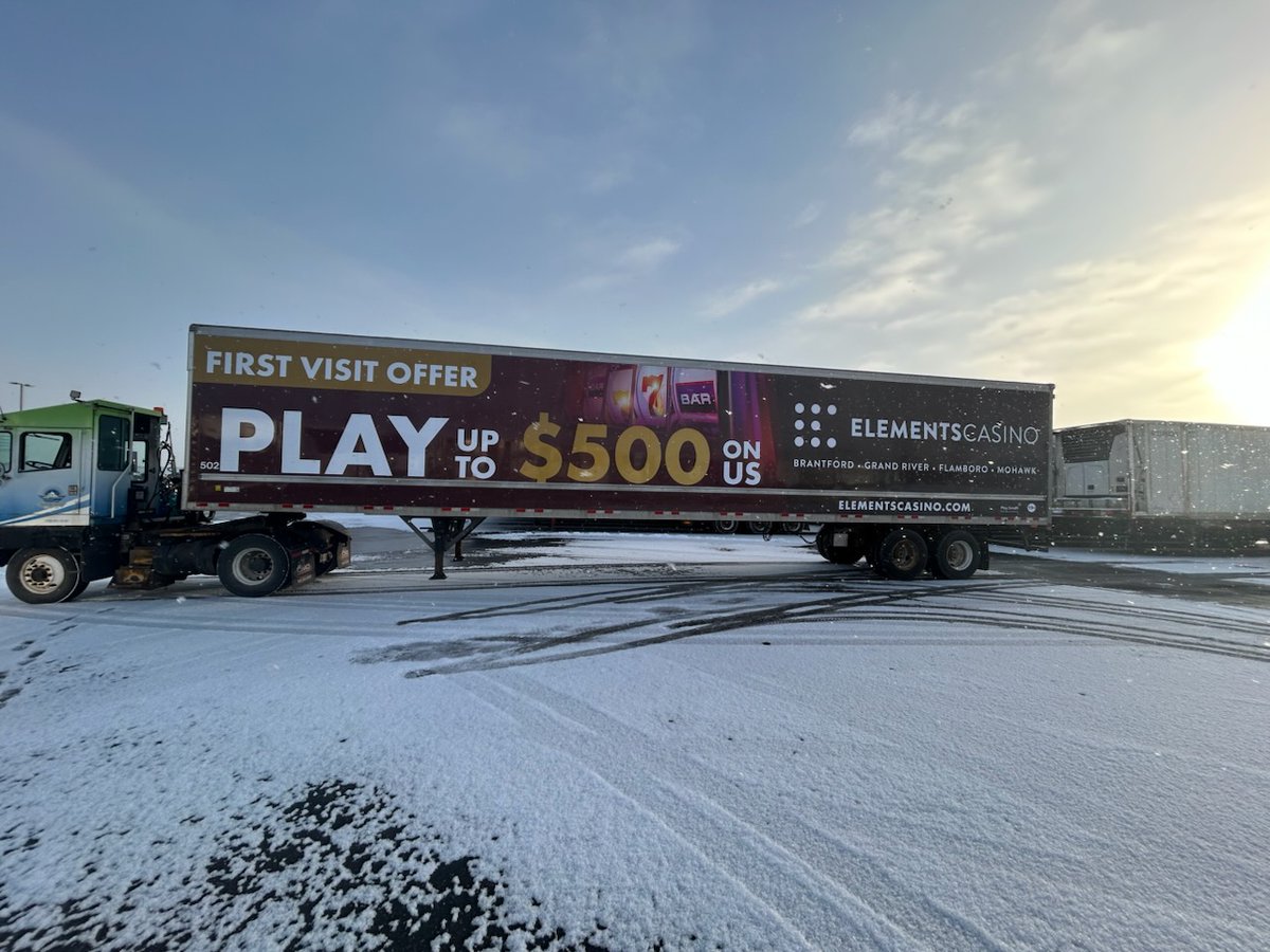 bigrigwraps's tweet photo. We are excited to announce that we #justwrapped these two 53ft trucks for @ElementsCasino! π°
These transport trucks travel across Ontario promoting the #Brantford, #GrandRiver, #Flamboro, and #Mohawk casinos! π²
Learn more: https://t.co/l7OD5Mcf1U
#ElementsCasino #BigRigWraps https://t.co/qA7Ntwx8IG
