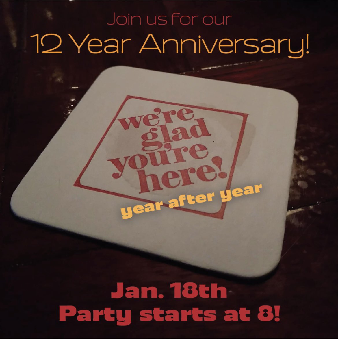 theRIPH's tweet photo. SATURDAY! We turn 12 and want you to celebrate with us! Guest DJβs, food specials from @bizarroson and drinks! ππΊπ₯π #craftbeer #cocktails #draftwine #pinball #southside #southsuburbs #blueisland #anniversaryparty #supportsmallbusiness #supportlocal https://t.co/5qTWh5rFoD