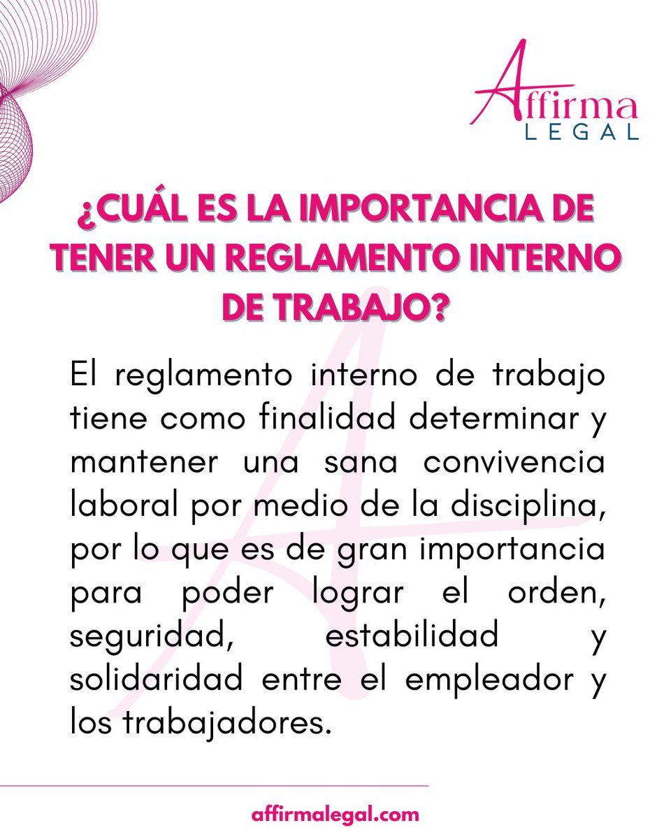 affirmalegal's tweet photo. 📄 ¿Sabías que el Reglamento Interno de Trabajo (RIT) es más que un requisito en Colombia? 🇨🇴

Este documento establece las reglas del juego en el ambiente laboral, organizando normas, procedimientos, políticas de conducta y convivencia. https://t.co/Q3WDsixhEm