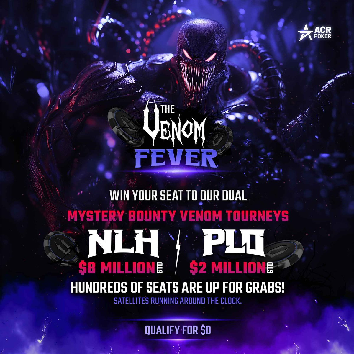 MBen10__'s tweet image. THE ACR VENOM IS BACK! AND IT'S A MYSTERY BOUNTY THEME FOR BOTH!

I AM GIVING AWAY 4 x $16.50 VENOM FEVER SATELITTE TICKETS TO THE VENOM HERE!

To enter, retweet this tweet &amp;amp; comment below this post your best DAD JOKE, along with your ACR username! Best 4 will win!

@ACRStormers