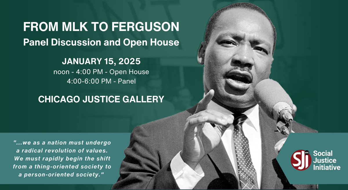 Social Justice @ UIC (@sji_uic) on Twitter photo Join SJI on Wednesday, January 15 for an open house and panel discussion at the Chicago Justice Gallery! Free and open to the public. RSVP here: forms.gle/YNtB94JYmggzZK… Join SJI on Wednesday, January 15 for an open house and panel discussion at the Chicago Justice Gallery! Free and open to the public. RSVP here: forms.gle/YNtB94JYmggzZK…
