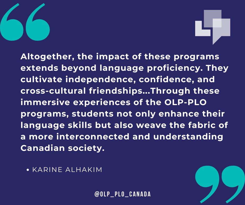 olp_plo_canada's tweet photo. "Through these immersive experiences of the OLP-PLO programs, students not only enhance their language skills but also weave the fabric of a more interconnected and understanding Canadian society."
- Karine Alhakim 

#Testimonial #LanguageLearning #CanadianPrograms https://t.co/OPNGGzjE6e