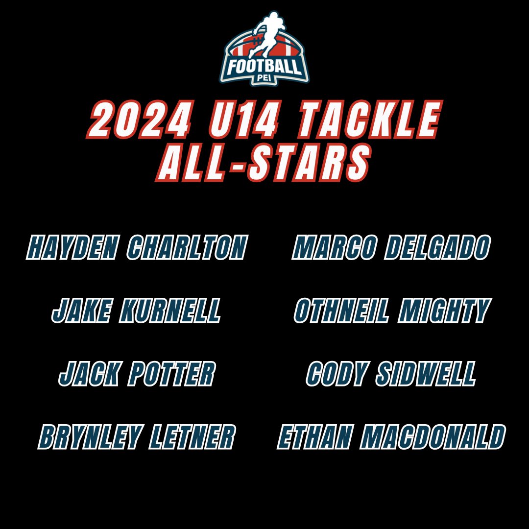 Football PEI would like to congratulate the 2024 Community Tackle All-Star Award Winner at the U14 division!