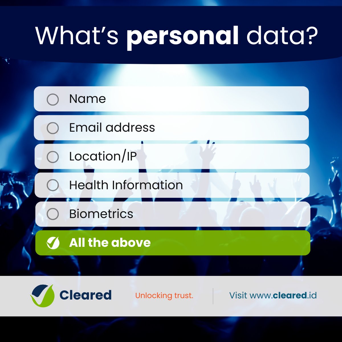 ClearedID's tweet photo. What counts as personal data?
Here’s a quick breakdown.
#UnlockingTrust
#KnowYourData
#ClearedAndProtected https://t.co/8Z1g92aGa9