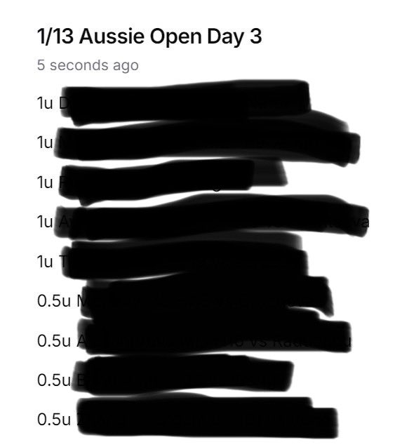 TennisProfits's tweet image. Aussie Open Day 3 plays have been sent to members. 

9 plays total. Will post the ENTIRE card for free if this hits 100 likes/rts. 

If you like and RT you can DM me for one free play 

Let’s get it!