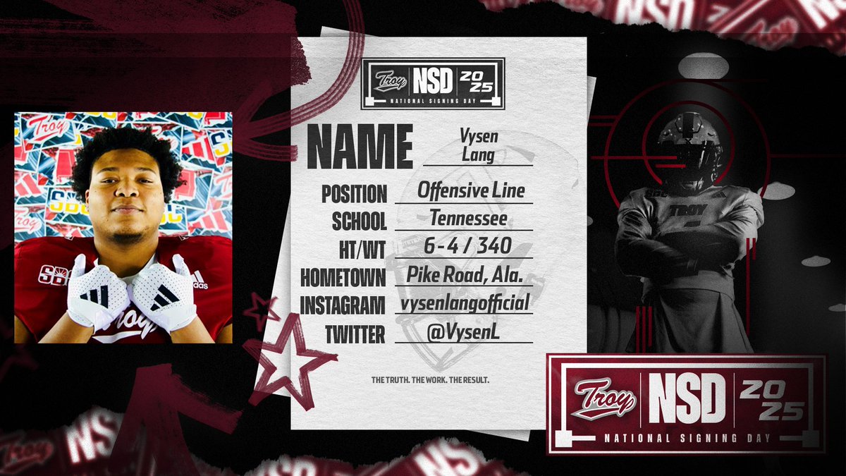 Back in Bama!

Welcome to the Family, Vysen Lang!

#BattleReady | #OneTROY ⚔️🏈