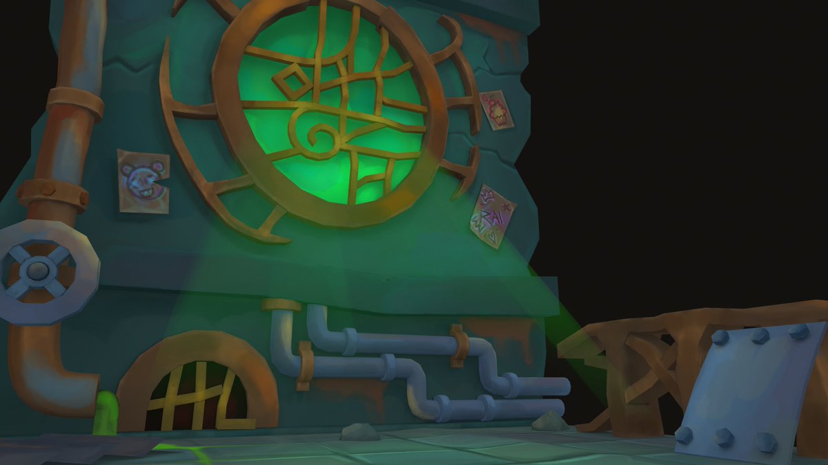 rai3dart's tweet photo. My entry for the ZugZug Arcane Challenge. As a huge League fan, I created a street-sewer section set in the depths of Zaun. 💚 #arcane #zaun #league #3d #unlit #handpaint #stylized #modeling #3dart #zugzug #zugzugstudio #arcanechallenge https://t.co/7PO8z6rESr