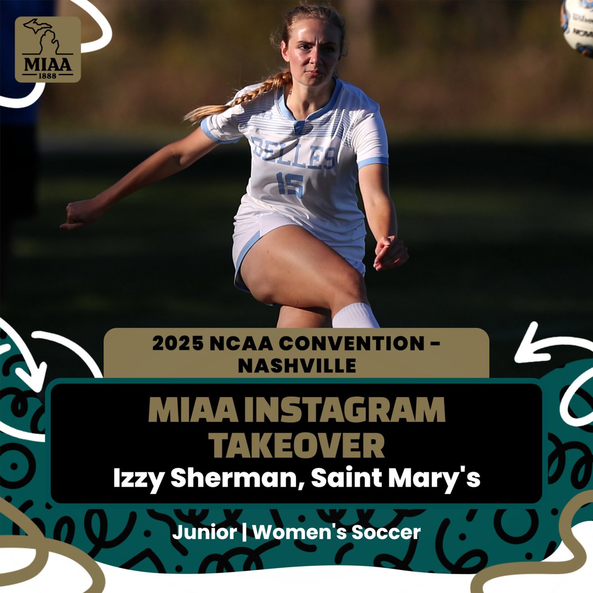 #D3MIAA Sports (@miaa1888) on Twitter photo This week the #D3MIAA is at the NCAA Convention in Nashville! π€
Head over to our Instagram page (D3MIAA) to follow along with some of our student-athletes that are attending!
Soccer player Izzy Sherman of <a href="/smcbelles/">Saint Mary's Belles</a> will be in charge of the account today so go check it out! This week the #D3MIAA is at the NCAA Convention in Nashville! π€
Head over to our Instagram page (D3MIAA) to follow along with some of our student-athletes that are attending!
Soccer player Izzy Sherman of <a href="/smcbelles/">Saint Mary's Belles</a> will be in charge of the account today so go check it out!