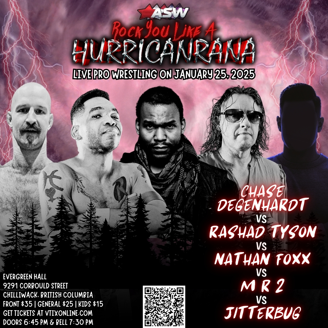 ASWCANADA's tweet photo. Not a Three Way
Not a Four Way
FIVE WAY Action hits ASW Rock You Like a Hurricanrana on Jan 25/25
The debut of Jitterbug! Hometown boy MR2! The debut of @HLGN_NathanFoxx! The no pinfall loss streak of @TheRashadTyson is on the line! And Mr. Everything Chase Degenhardt
This match has it all - see it live!
https://t.co/2oMDyK6kxq
