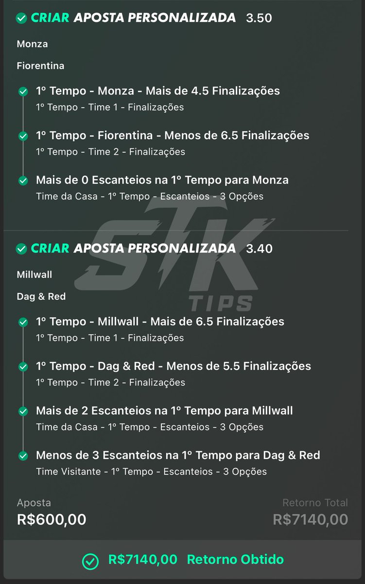 stktipster's tweet image. ACREDITA ATÉ O FIM PORRA
VAMOOOOOOOOOS🔥🔥🔥🔥🔥🔥

Pra iniciar a semana bem!✅✅✅
Já vou deixar outra no grupo gratuito👇