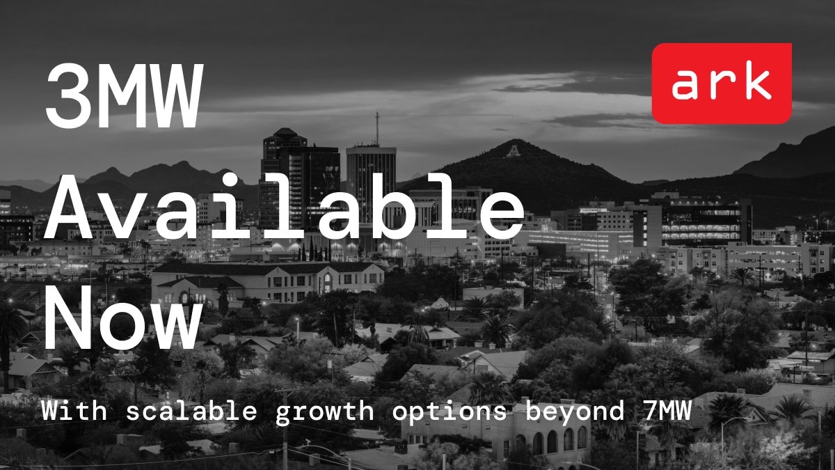 arkdatacenters's tweet photo. 🚀 Bring your infrastructure investments to ark's Tucson Data Center. With 3 MW available now and scalability beyond 7 MW, enjoy 30% lower operational costs compared to major hubs. Let's optimize your infrastructure strategy at the edge.

Schedule a Tour: https://t.co/piqPAVMc0U
Email: sales@arkdna.com
Call: 1-877-259-4955

#datacenter #infrastructure #power #sustainability #Tucson #Arizona #AI #edge