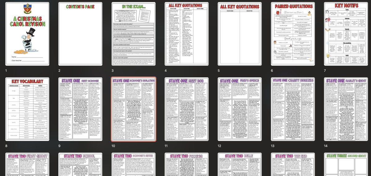 My next venture is A Christmas Carol revision. Again, the revision guides I see don't really seem to achieve what I want them to achieve... so I'm making one myself! Currently on 9+ hours according to the stats on powerpoint, with a long way to go still! Hoping it'll be useful!
