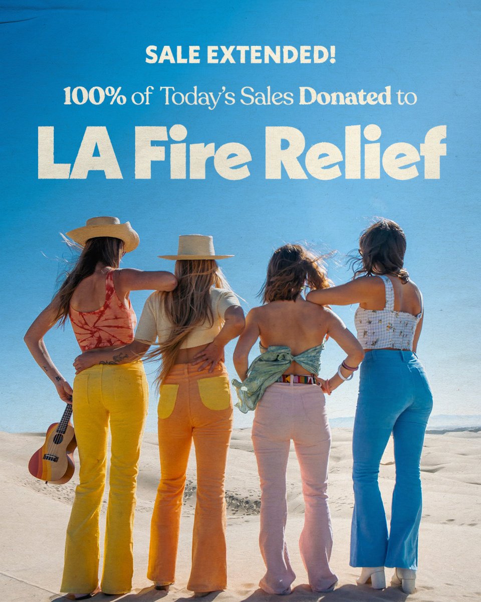 Our hearts are with LA - the city we started in, the people we love. While the time to rebuild will come, the immediate need is to help thousands of displaced families. Today, 100% of sales will be donated to local agencies providing aid to the victims of the LA wildfires 💚