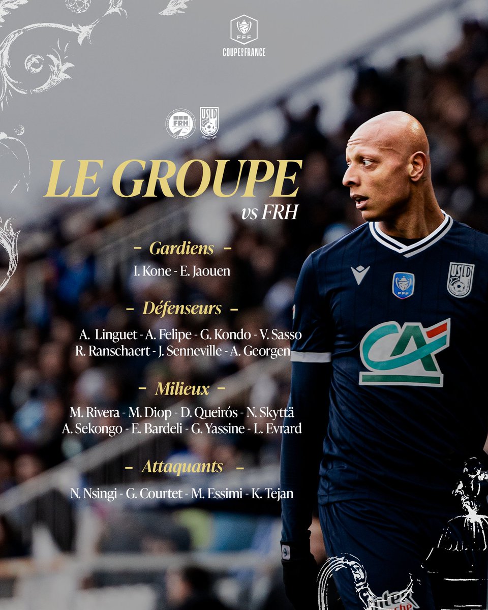📋 Le groupe maritime pour ces 16èmes tour de Coupe de France face au FR Haguenau 🔵⚪️

#FRHUSLD | #TeamUSLD