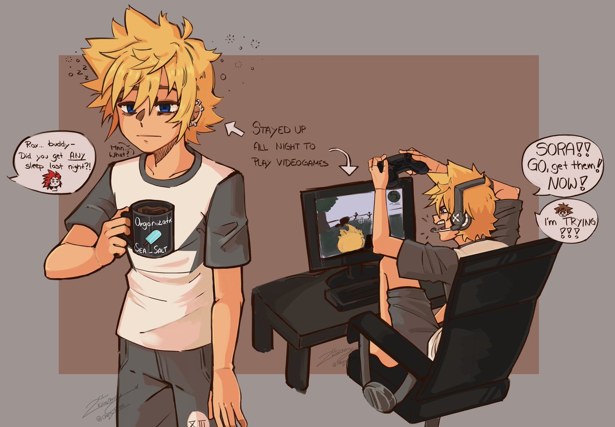 CherryKirino's tweet photo. gamer roxas is just a tiny little headcanon if they actually had a normal life https://t.co/2z3S4XY2MD