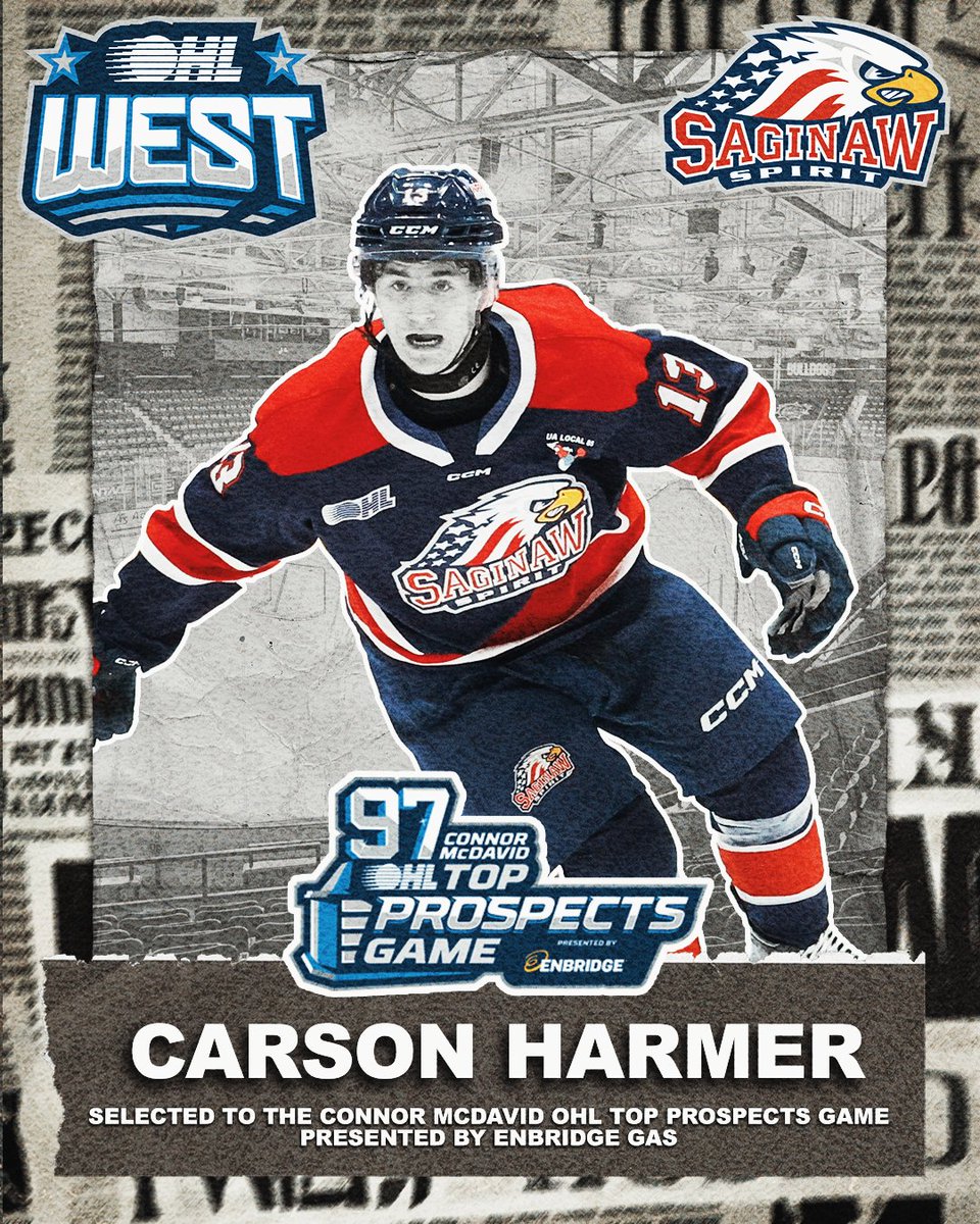 Carson Harmer has been added to the WESTERN Conference roster for the Connor McDavid #OHLTopProspects Game presented by <a href="/enbridgegas/">Enbridge Gas</a> on Wednesday!