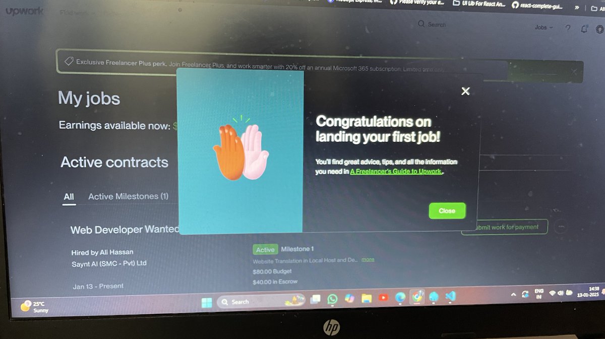 Just landed my FIRST JOB on <a href="/Upwork/">Upwork</a>! Ready to deliver exceptional work and kickstart my freelance career! #Upwork #FreelanceLife #FirstJob"