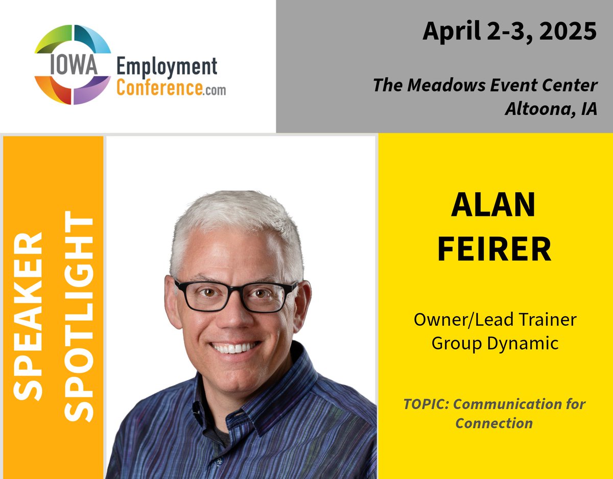 Thrilled to announce #IEC2025 Spring Speaker, <a href="/AlanFeirer/">Alan Feirer / Group Dynamic</a>!

Bio here: conta.cc/46NUkQT

Register to join us for an action-packed conference! conta.cc/40uKD84

#professionaldevelopment

#humanresources

#leadership

#employmentlaw

#benefitsandwellness