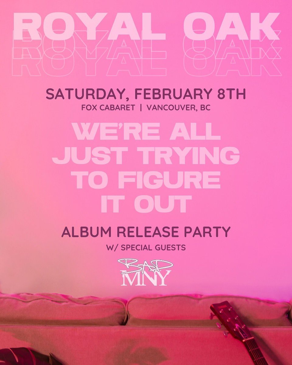 S2N_ENT's tweet photo. @RoyalOakBand ‘s show on February 8th is going to be a special one ✨

They’re celebrating the release of their third full-length studio album it will all be happening at @FoxCabaret .

They are to share the stage with the very talented @badmny. https://t.co/4xto1kST4A