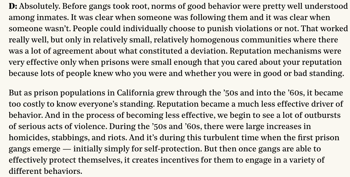 asteriskmgzn's tweet photo. Why do prison gangs exist? In our latest interview, @DavidSkarbek explains how they emerged as a solution to the problem of prison organization as California's incarcerated population exposed in the 50s and 60s https://t.co/hxth1klspk