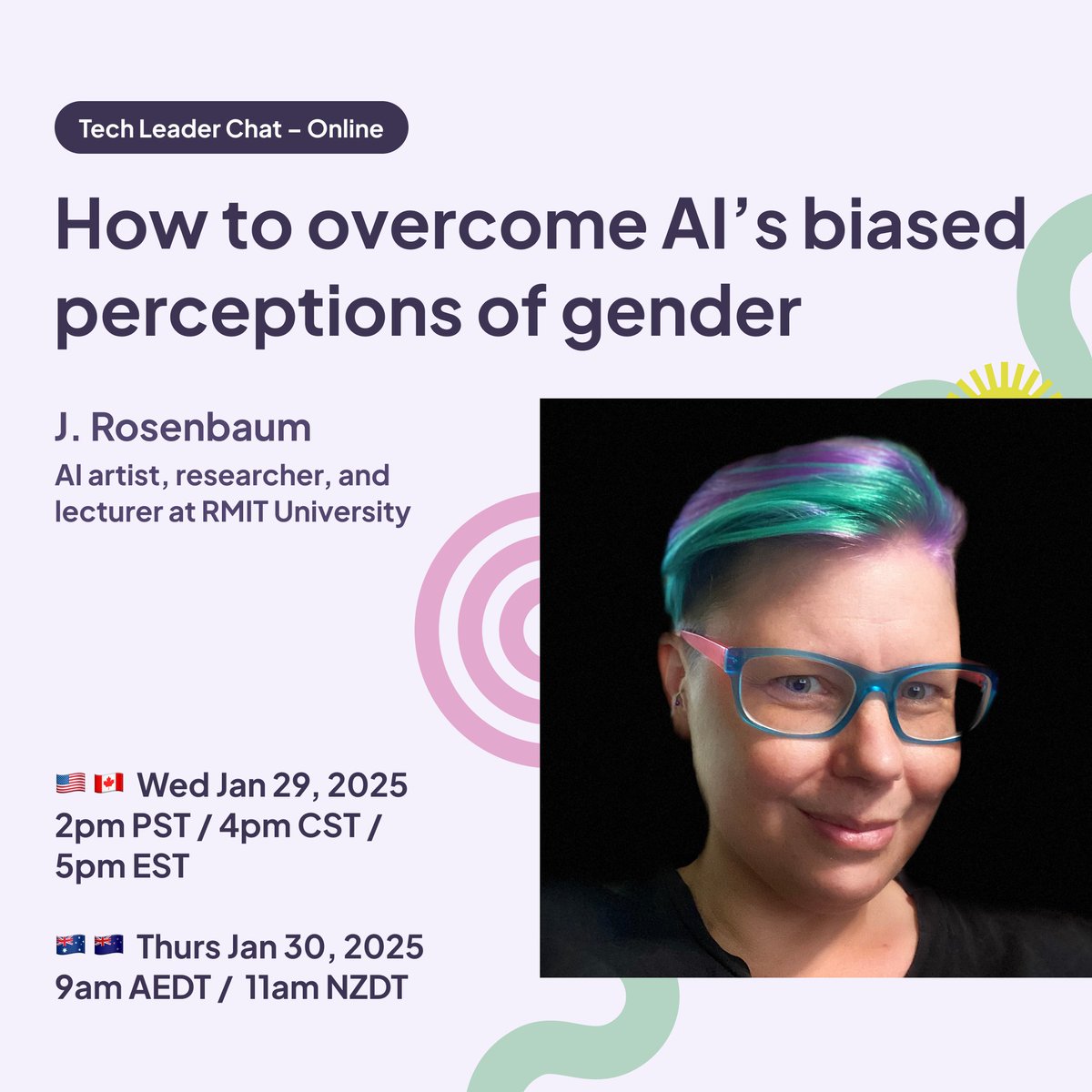 MultitudesCo's tweet photo. Gender is deeply personal and much more than just anatomy, but AI systems often reduce this complexity to simple binary classifications.💭
Join @minxdragon as they explore why, and what you can do to overcome biases in AI. #TechLeaderChat
RSVP: https://t.co/fpWCyIH3Tt https://t.co/kf3Rs1KhMs
