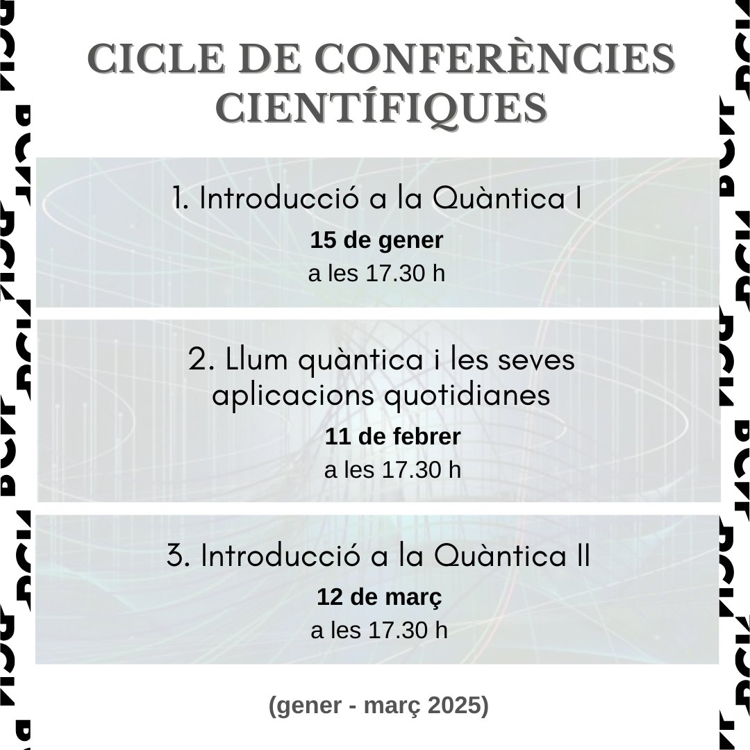 CC JOAN OLIVER (@ccperequart) on Twitter photo Aquesta setmana! 🖊️🎉 <a href="/CcivicsBCN/">Centres Cívics BCN</a> <a href="/BCN_LesCorts/">Les Corts</a> <a href="/bcncultura/">Barcelona Cultura</a> <a href="/thebeatles/">The Beatles</a> <a href="/BeatlesSpain/">Beatles España</a>
CINE DONA: Àgora 📽️
Dimecres 15, de 18 a 20 h
shorturl.at/5ZQ5f
CONFERÈNCIA CIENTÍFICA
Entrades esgotades ❌
Experiència Beatles 🎙️🎸
Divendres 17, de 19 a 20 h
shorturl.at/UMV8p Aquesta setmana! 🖊️🎉 <a href="/CcivicsBCN/">Centres Cívics BCN</a> <a href="/BCN_LesCorts/">Les Corts</a> <a href="/bcncultura/">Barcelona Cultura</a> <a href="/thebeatles/">The Beatles</a> <a href="/BeatlesSpain/">Beatles España</a>
CINE DONA: Àgora 📽️
Dimecres 15, de 18 a 20 h
shorturl.at/5ZQ5f
CONFERÈNCIA CIENTÍFICA
Entrades esgotades ❌
Experiència Beatles 🎙️🎸
Divendres 17, de 19 a 20 h
shorturl.at/UMV8p