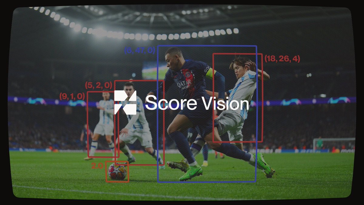 webuildscore's tweet image. Score Vision is officially live on mainnet. 

Subnet 44 has moved from concept to reality, crushing the cost and latency of video analysis. 

The future of live football data is here. 

The future of winning is here!