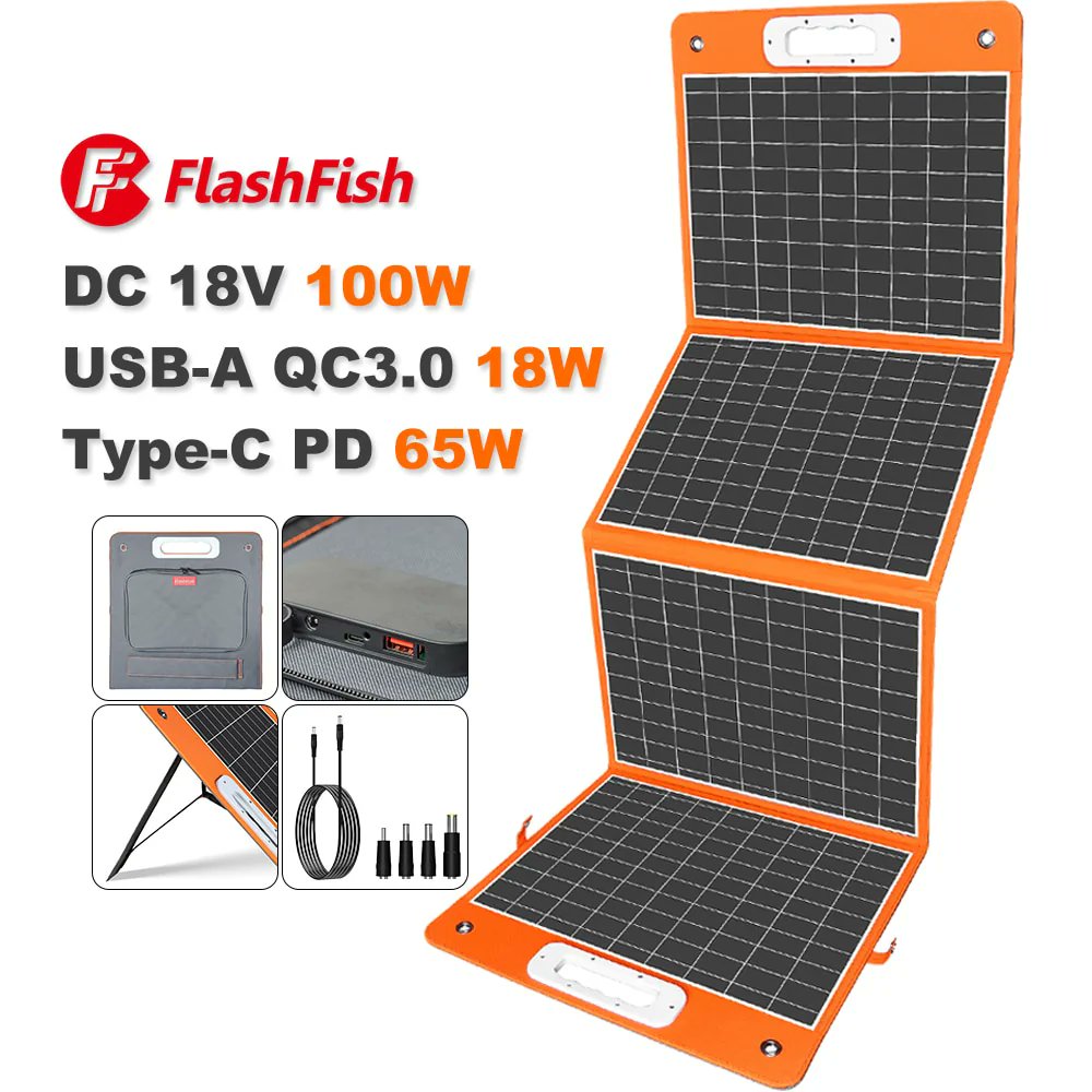 Miguel50163534's tweet image. Flashfish 18V 100W Foldable Solar Panel Portable Solar Charger brainstormshopping.com/products/flash… 
 folding into a briefcase-like structure for easy transport
#PortableSolarCharger #FoldableSolarPanel #CampingPowerSolution #RVPowerSupply #USBTypeCPower
