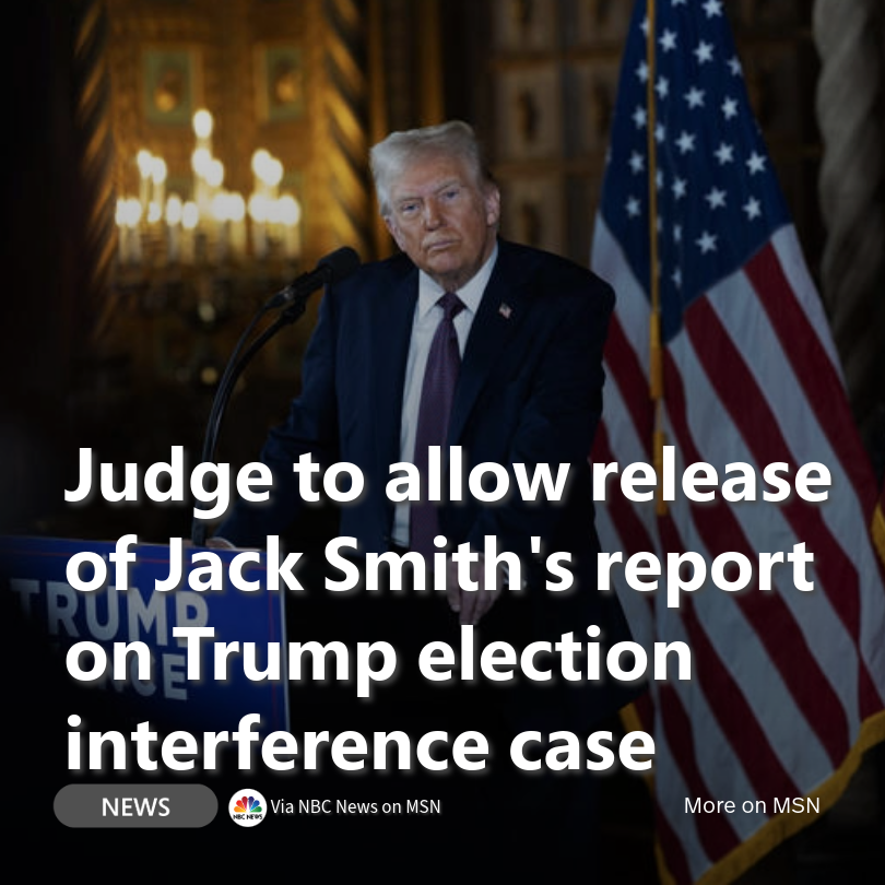 MSN's tweet photo. A federal judge declined to extend the block on releasing part of Jack Smith's report on Trump’s alleged 2020 election interference. 

The ruling marks a significant step in the high-profile legal battle. 

Read more: https://t.co/sULPwC88Ek
#JackSmith #TrumpInvestigation https://t.co/9LRefkmVey