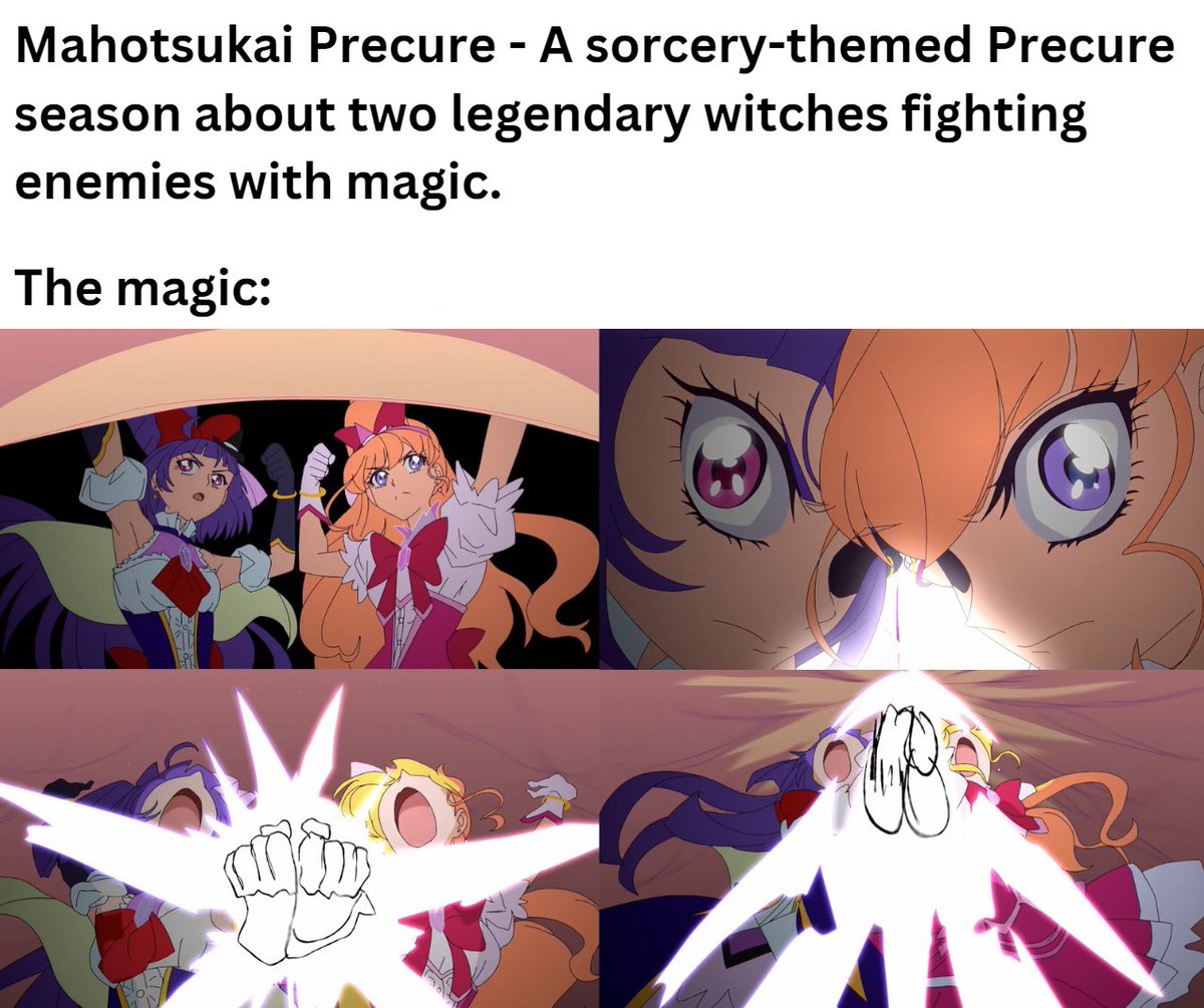 CureMemeRice's tweet photo. magical girl doing magic 👊

#Precure https://t.co/uI1Y0zGYvI