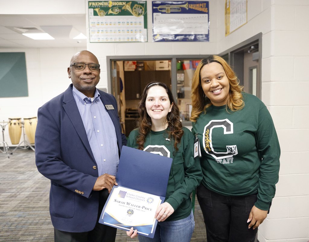 ClarkeCoSchools's tweet image. Congratulations to Sarah Waller-Price, band director at Coile Middle School, for being named CCSD's Employee of the Month for January! Nominate any full-time CCSD employee with at least one year of service to the district at bit.ly/CCEmployeeAward