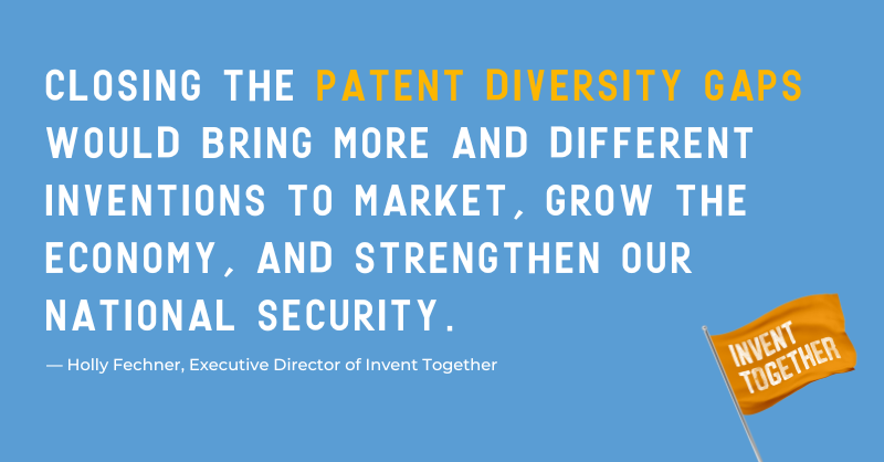 Diversity in patents means unlocking untapped potential. Closing the gap brings fresh ideas to market, boosts the economy, and secures a stronger future for all.  #patentdiversity