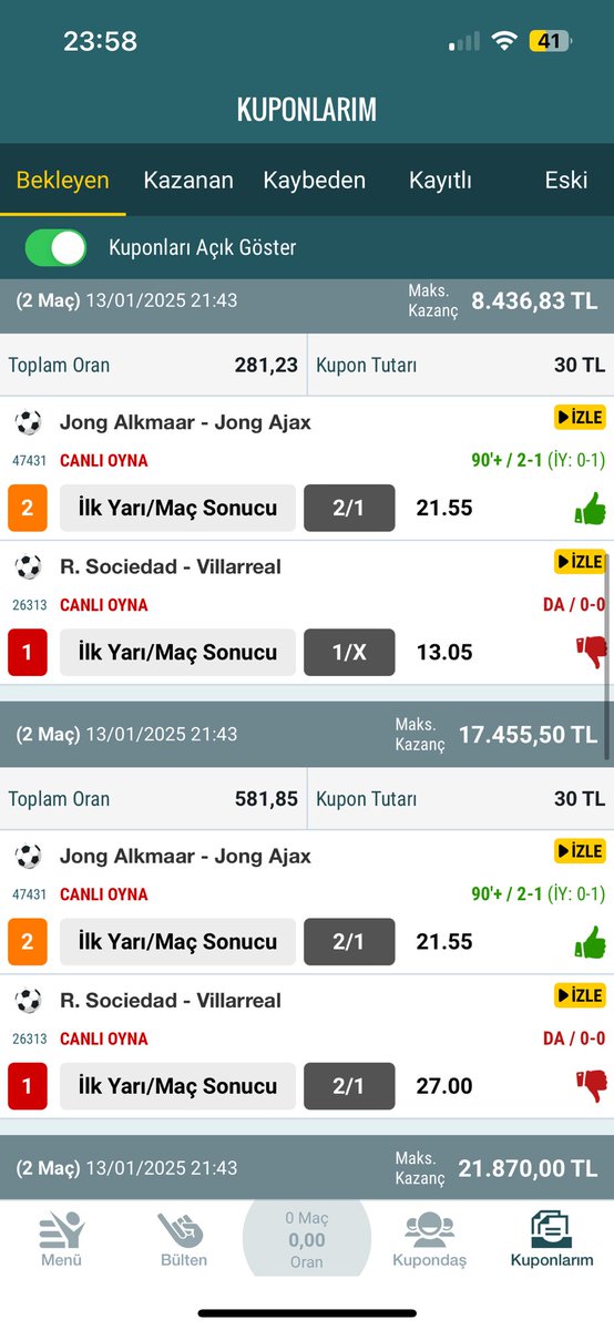 kriptokeremm2's tweet photo. @RiskSifir @RiskSifir villareal verince hepsini onla birleştirmiştim sağlık olsun abi kendimi asmaya gidiyorum https://t.co/W8UWkwYC2o