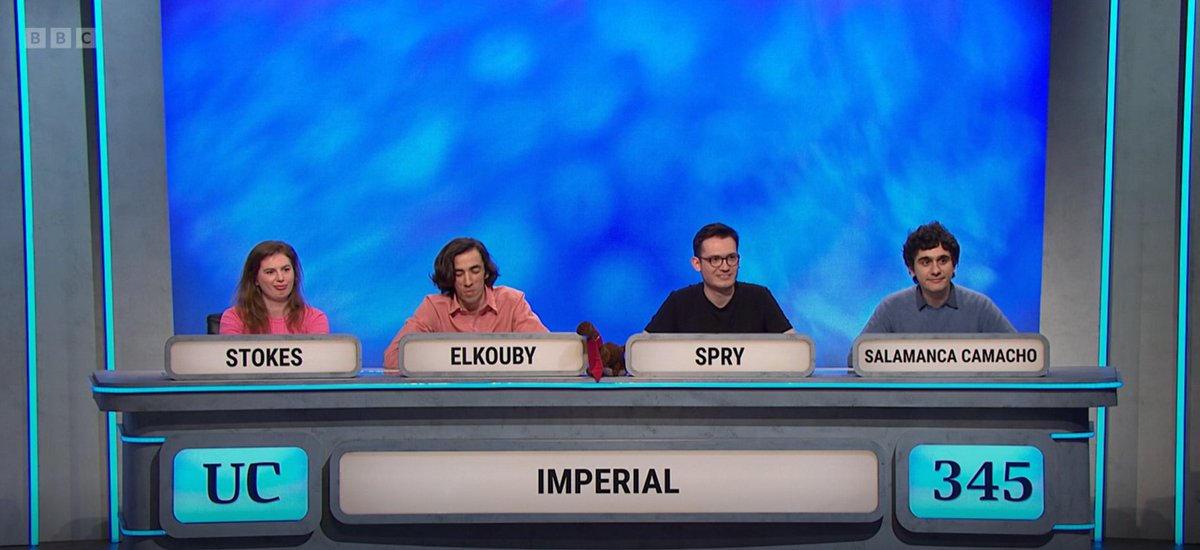 With rounds on mathematics, musical theatre and sushi...what a match! 🍣🎭

Congratulations to #OurImperial team on their latest #UniversityChallenge win, and respectful commiserations to @WadhamOxford 💙

We can't wait to see who we are up against next! 👀