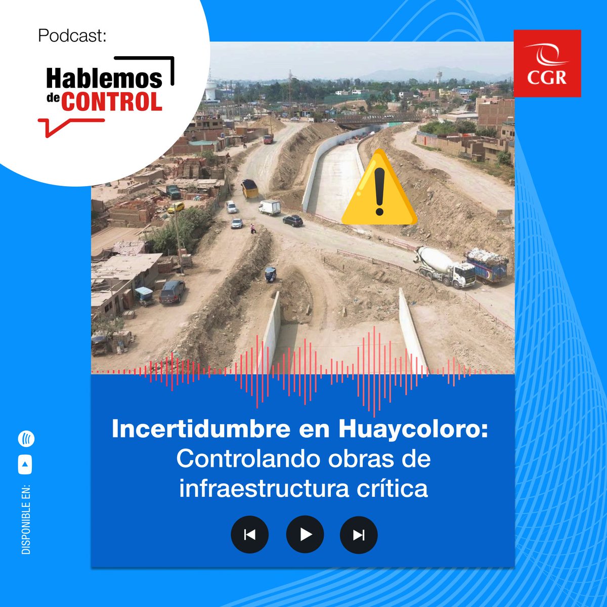 ContraloriaPeru's tweet photo. ⛈️ La época de lluvias en el interior del país está cada vez más cerca, y con ello, el riesgo de que los ríos crezcan y las alertas por desbordes aumenten.
🎙️ Hoy en #HablemosdeControl: Incertidumbre en quebrada Huaycoloro
🎧 https://t.co/ekI9HF0wSl
💻 https://t.co/cwbti1bJjg https://t.co/rpx5xax7e5