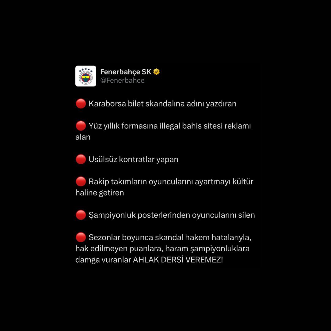 Fenerbahçe’nin paylaşımı.