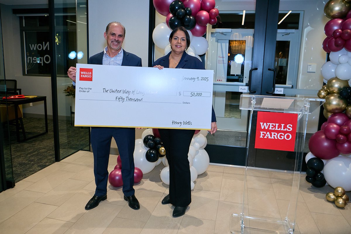 Thank you, <a href="/WellsFargo/">Wells Fargo</a>, for your commitment to supporting our Long Island families during the grand opening of the Port Washington branch and for your continuous support over the past 15 years.
#UnitedWay #LiveUnited #ThankYou
